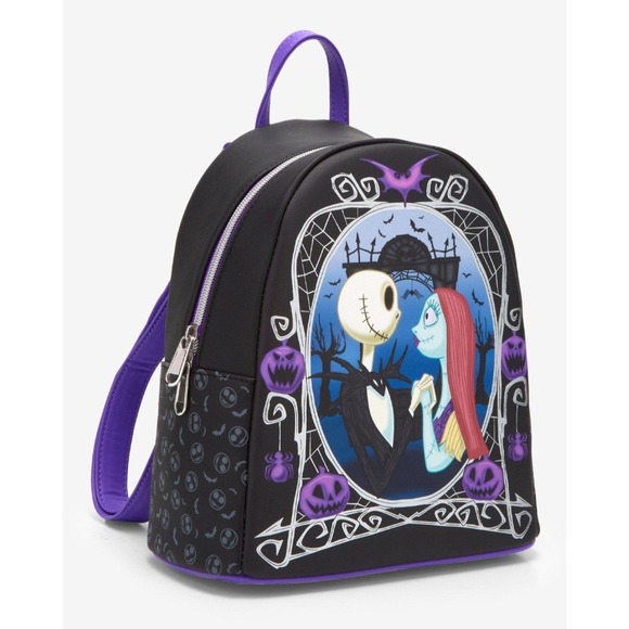 Loungefly Nightmare Before Christmas Jack & Sally Pumpkin Frame Backpack WALLET - Picture 2 of 9